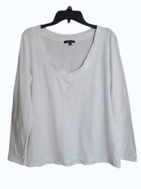 Ambiance White V-Neck Blouse 1x